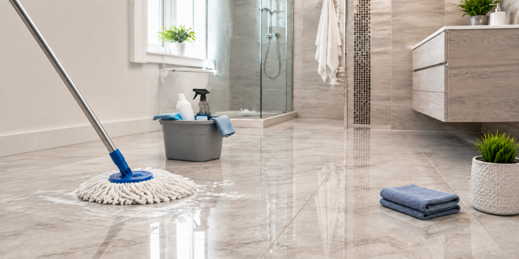Cleaning Tile Flooring Bathroom