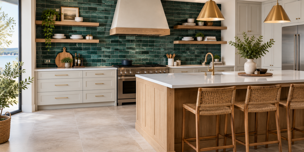 Bold tile backsplashes